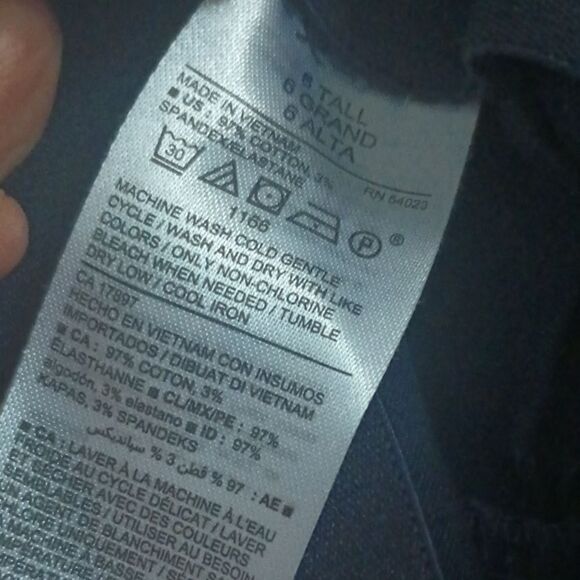 Old Navy Pull On Elastic Waistband Pant Women's Size 6 Tall Navy Blue Side Zip - Picture 8 of 9